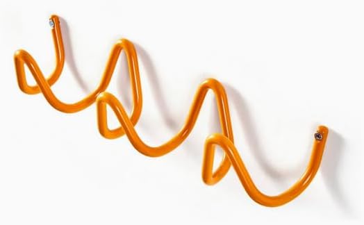 Orange Wall Mounted Coat Rack, Decoration Wave Shaped Wall Hooks, Heavy-Duty by FKLOYP