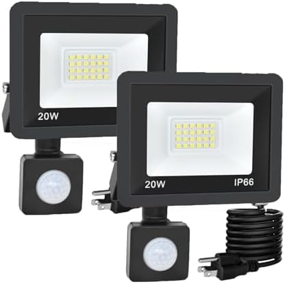 Motion Sensor Flood Light Outdoor, Plug in Motion Sensor Light by Rerbio