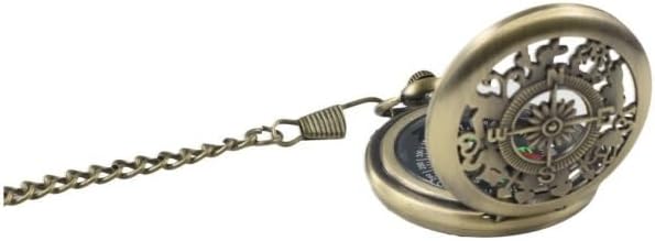 Pocket Compass with Hanging Chain, Vintage Zinc Alloy Flip Cover Compass Pocket - Image 7