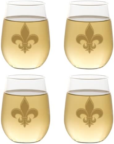 Set of 4 Shatterproof Designer 16 oz Plastic Wine Glasses MADE in the USA by Unknown