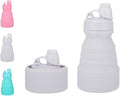 Collapsible Water Bottles 17oz, Odorless BPA-Free Silicone, Leak-Proof Foldable by VadoWorld