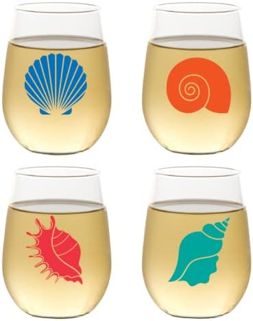 Set of 4 Shatterproof Designer 16 oz Plastic Wine Glasses MADE in the USA by Unknown