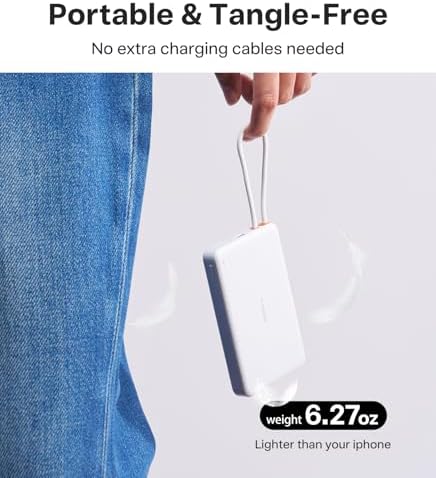 TORRAS Power Bank with Built-in USB-C Cable, Ultra-Slim 10, 000mAh Portable - Image 7