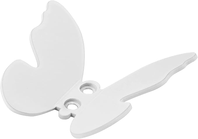 Z Metnal Wall Hooks Decorative, Small Modern White Butterfly Bath Towel Hook - Image 3