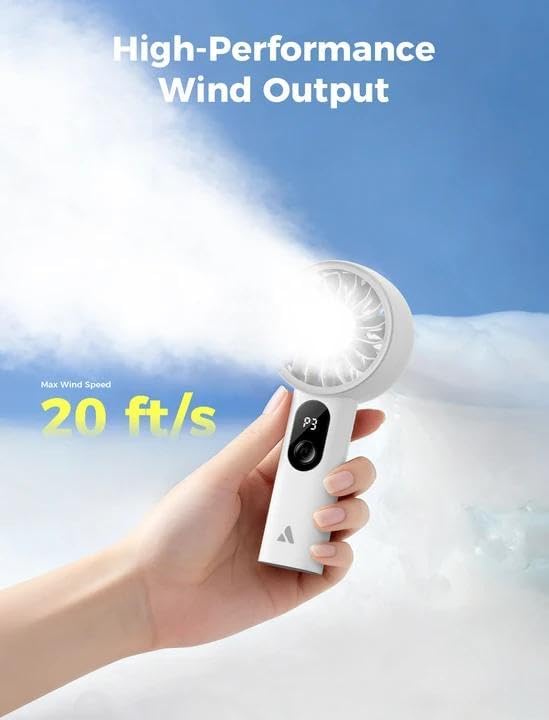 Aecooly Mighty Portable Fan, Powerful Handheld Fan, USB Rechargeable, Mini - Image 3