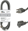 Indoor Outdoor Extension Cord Weatherproof, UL Certified, 16 Gauge 6FT Grey 3 by HONDERSON
