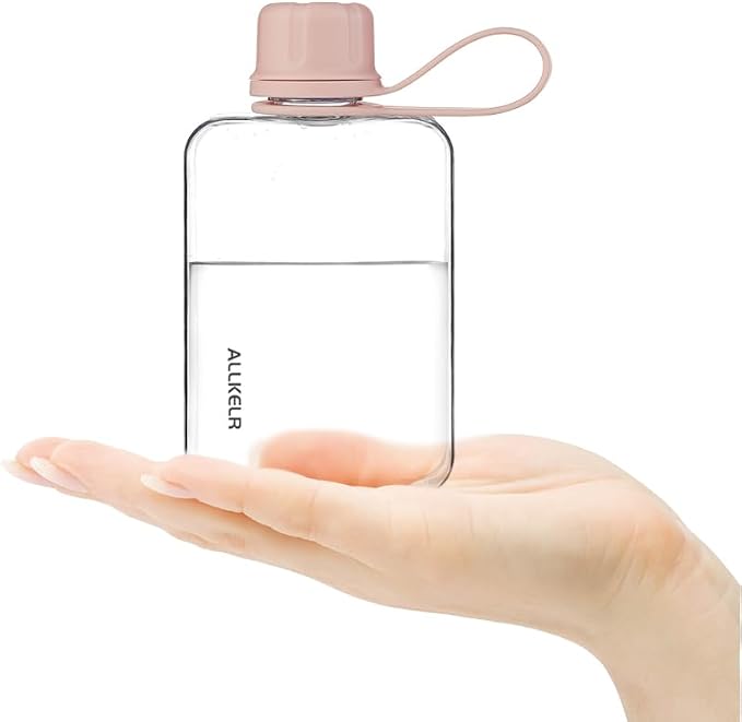 Portable Flat Water Bottle, BPA Free Reusable Tritan Plastic Travel Water - Image 2