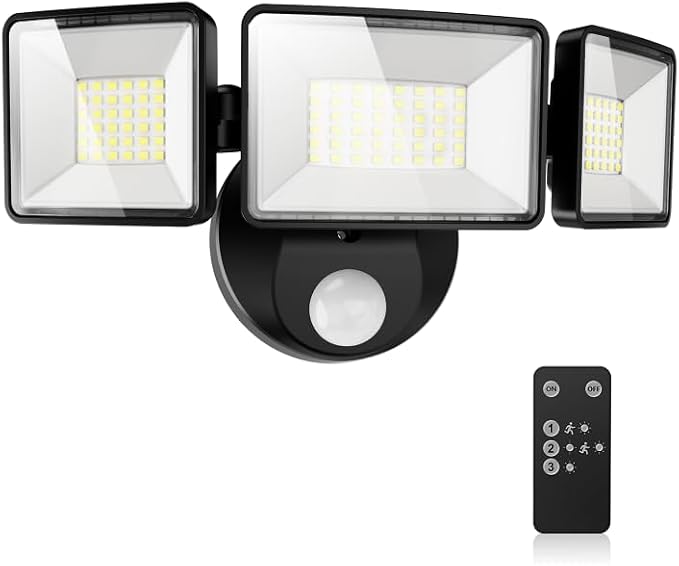 7500LM LED Security Light Motion Sensor Outdoor Lights, Adjustable 3 Head by MAGAGUVU
