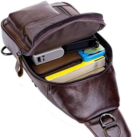 Hebetag Leather Sling Bag Hiking Daypack - Image 2
