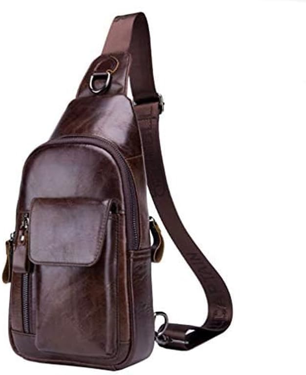 Hebetag Leather Sling Bag Hiking Daypack by Hebetag