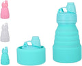 Collapsible Water Bottles 17oz, Odorless BPA-Free Silicone, Leak-Proof Foldable by VadoWorld
