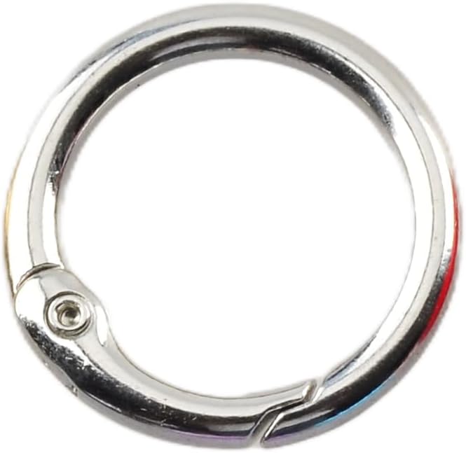 Carabiner Clip 48Pcs Silver Metal Key Ring Clip Circle Keychain Rings Bulk by KJMLDIY