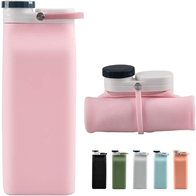 E-Senior Collapsible Water Bottle BPA Free - 20 oz Foldable Water Bottle by SpacingSavingHelper