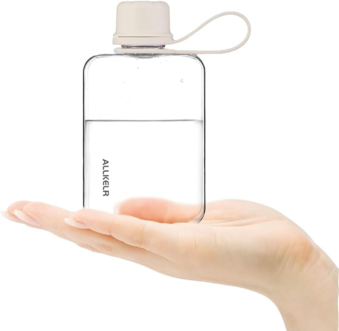 Portable Flat Water Bottle, BPA Free Reusable Tritan Plastic Travel Water - Image 2