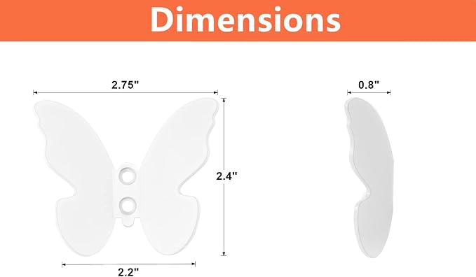 Z Metnal Wall Hooks Decorative, Small Modern White Butterfly Bath Towel Hook - Image 2