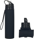 Collapsible Water Bottles 20oz, Odorless BPA-Free Silicone, Leak-Proof Foldable by VadoWorld