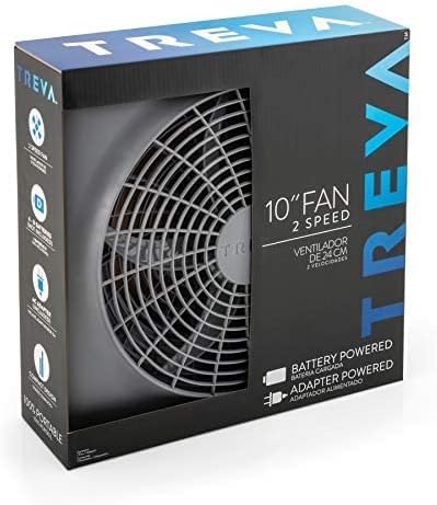 O2COOL Treva 10-Inch Portable Desktop Air Circulation Battery Fan, 2 Speed - Image 2