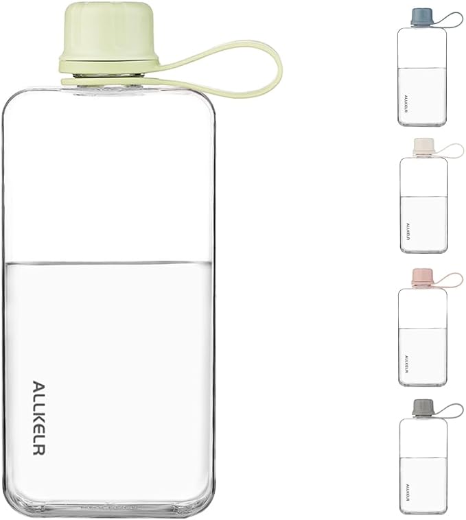 Portable Flat Water Bottle, BPA Free Reusable Tritan Plastic Travel Water - Image 3