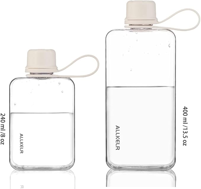 Portable Flat Water Bottle, BPA Free Reusable Tritan Plastic Travel Water - Image 4