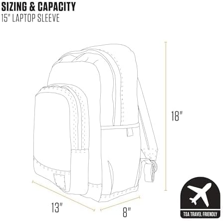 Carhartt 25L Classic Laptop Backpack, Durable Water-Resistant Pack W/ 15" - Image 5