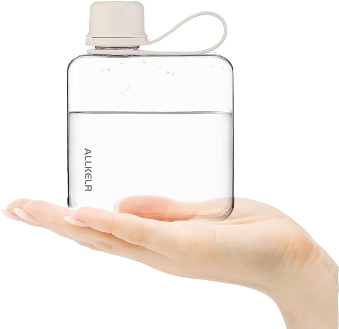 Portable Flat Water Bottle, BPA Free Reusable Tritan Plastic Travel Water - Image 2