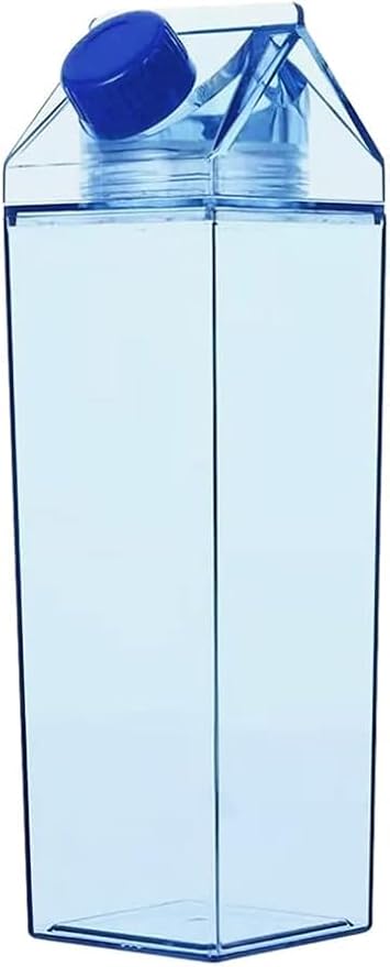 Jinberry 1000ml/34oz Cute Leakproof Clear Milk Carton Water Bottle Portable by Unknown