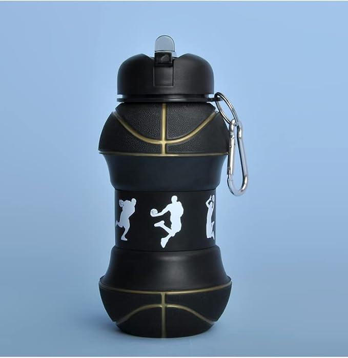 Louis Donné Silicone Collapsible Water Bottle, Toddler Water Bottle Black - Image 9