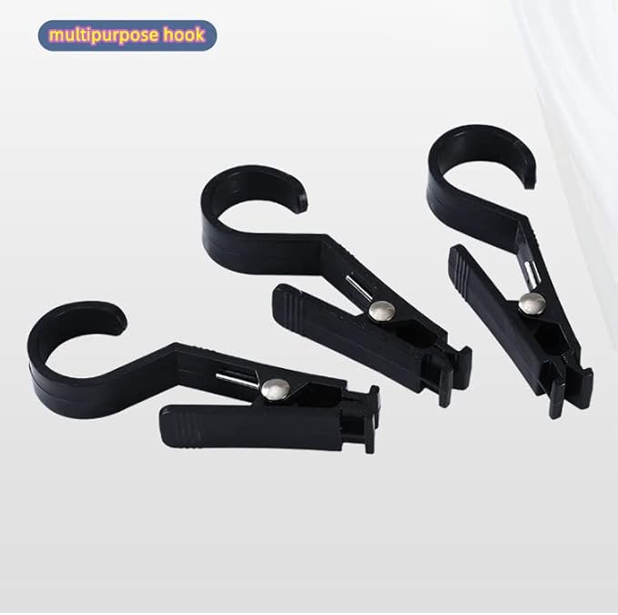 8 Pcs Hooks Clip Super Strong Black Plastic Clips Laundry Hooks Clothes Pins - Image 3