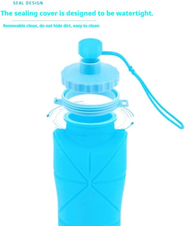 Silicone Folding Travel Cup, 600ml/20oz, Portable Collapsible Drinking Mug - Image 4
