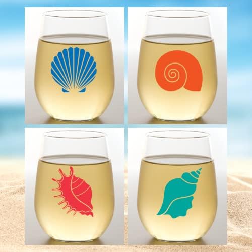 Set of 4 Shatterproof Designer 16 oz Plastic Wine Glasses MADE in the USA - Image 2