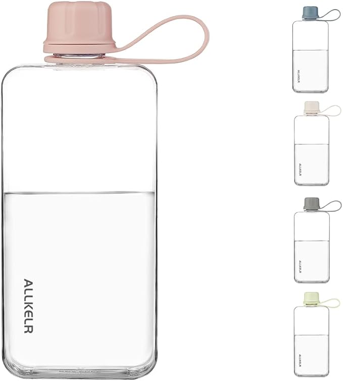 Portable Flat Water Bottle, BPA Free Reusable Tritan Plastic Travel Water - Image 3