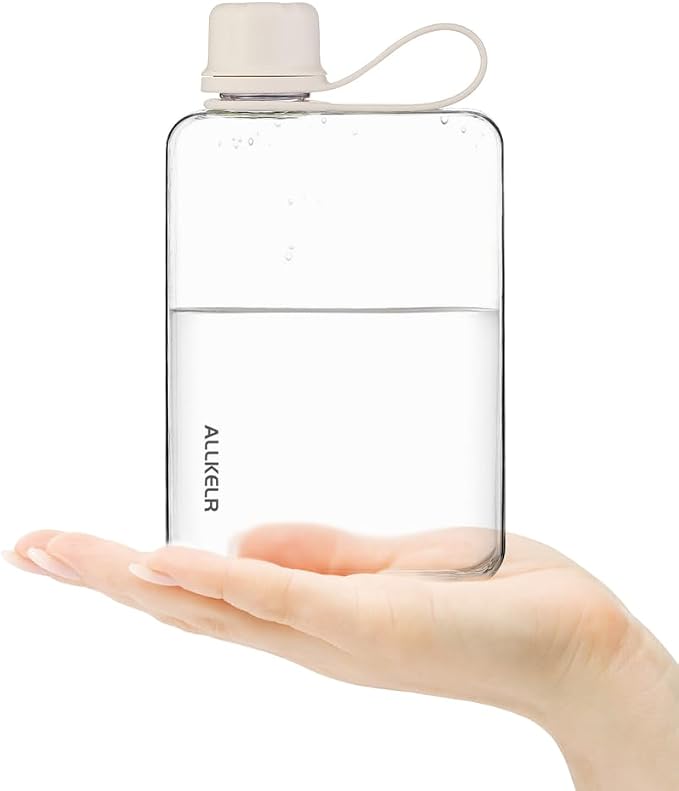 Portable Flat Water Bottle, BPA Free Reusable Tritan Plastic Travel Water - Image 2