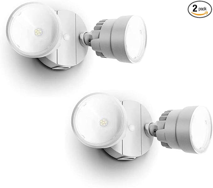 LUTEC 2 Packs P6221B 2000 Lumen 18 Watt 28 LED Dual-Head Flood Light Outdoor by LUTEC