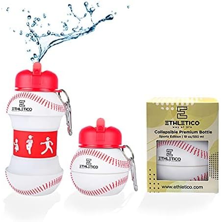 Clip-On Collapsible BPA-Free Silicone Baseball Water Bottle - Image 2