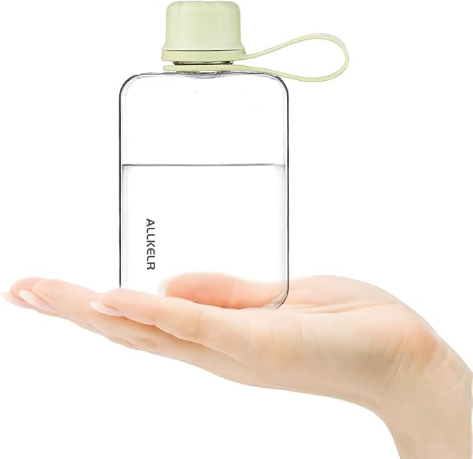 Portable Flat Water Bottle, BPA Free Reusable Tritan Plastic Travel Water - Image 2