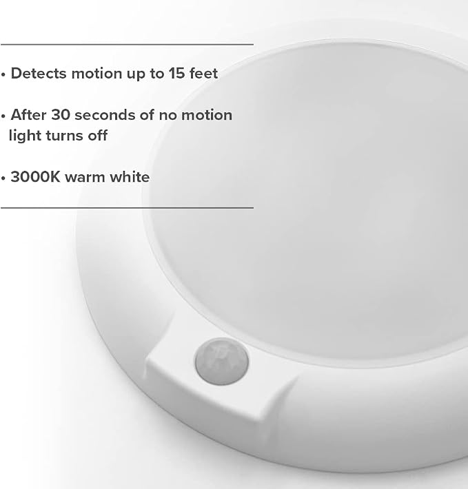 Maxxima 6 in. Round Motion Sensor LED Ceiling Mount Light Fixture - Image 4