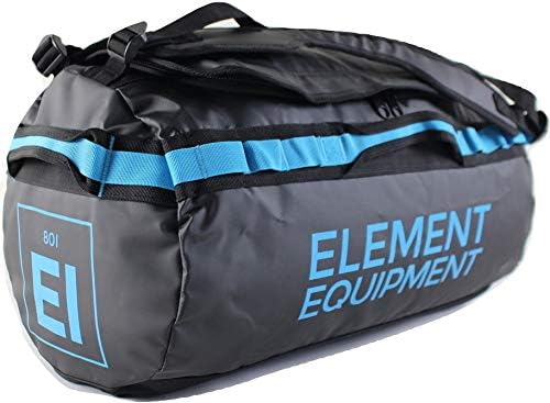 Element Equipment Trailhead Duffel Bag Shoulder Straps Waterproof Black/Blue by ElementEquipment