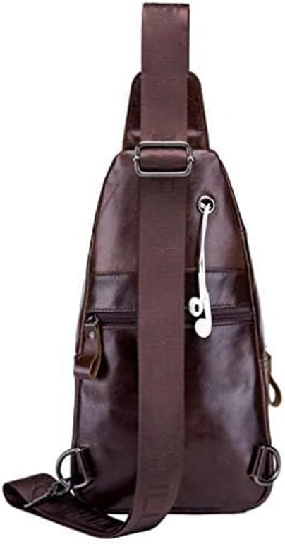 Hebetag Leather Sling Bag Hiking Daypack - Image 7