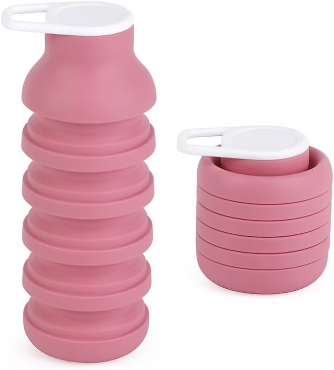 Collapsible Silicone Water Bottle, 600ml Portable Foldable Sports Bottle by Unknown