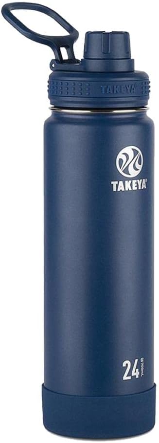 Takeya Actives Stainless Steel Water Bottle, Insulated Spout Lid, Keeps Drinks by Takeya