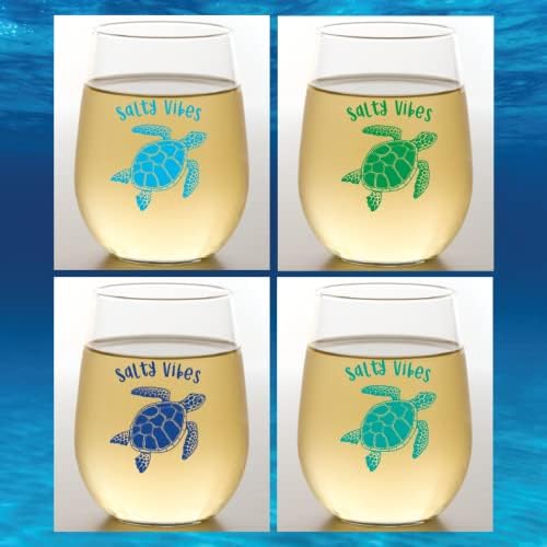 Set of 4 Shatterproof Designer 16 oz Plastic Wine Glasses MADE in the USA - Image 2