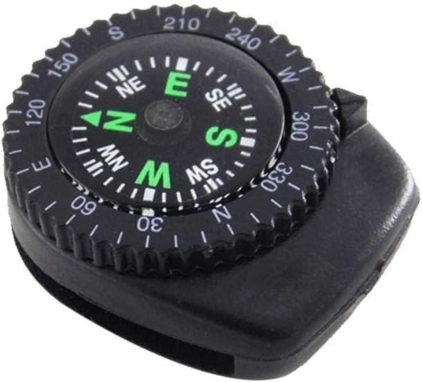 Black Button Mini Survival Compass by Unknown