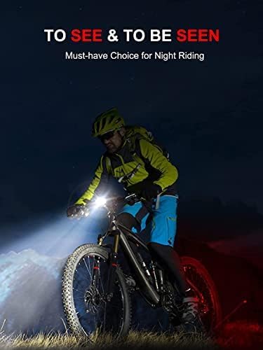 Cuvccn Bike Lights Super Bright, Rechargeable Bicycle Lights Set Multiple Modes - Image 7