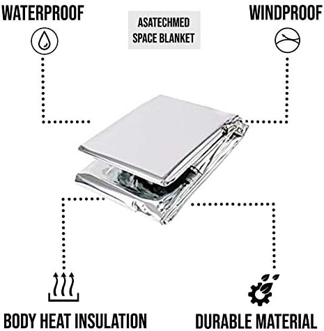 ASA TECHMED Emergency Mylar Thermal Blankets Bulk, Space Blanket Survival kit - Image 3