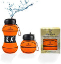 Collapsible Water Bottles with Carabiner Food Grade Sports Water Bottle by ETHLETICO
