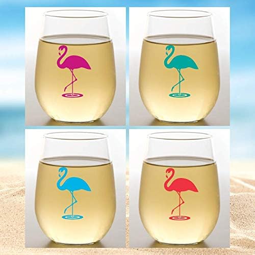 Wine-Oh! Set of 4 Shatterproof Designer 16 oz Plastic Wine Glasses MADE in the - Image 6