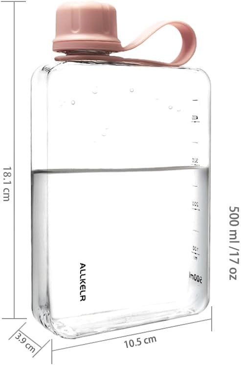 Portable Flat Water Bottle, BPA Free Reusable Tritan Plastic Travel Water - Image 6