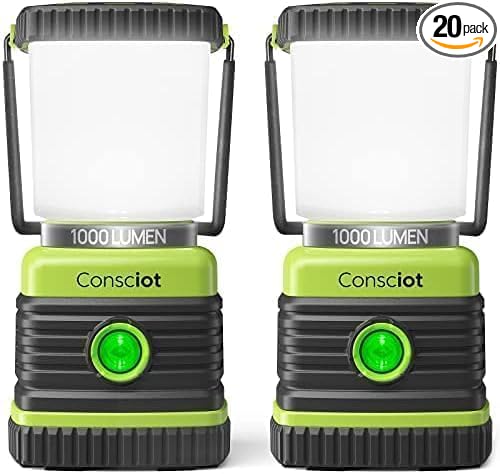 Consciot LED Battery Powered Camping Lantern, 4 Light Modes, IPX4 Waterproof by Consciot