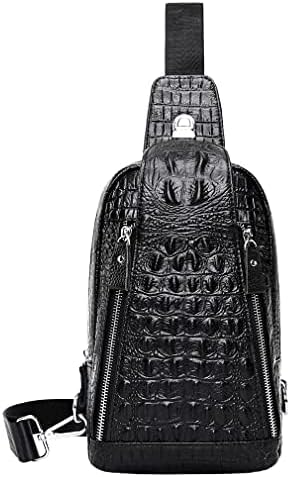 Hebetag Crocodile Genuine Leather Sling Bag Backpack by Hebetag