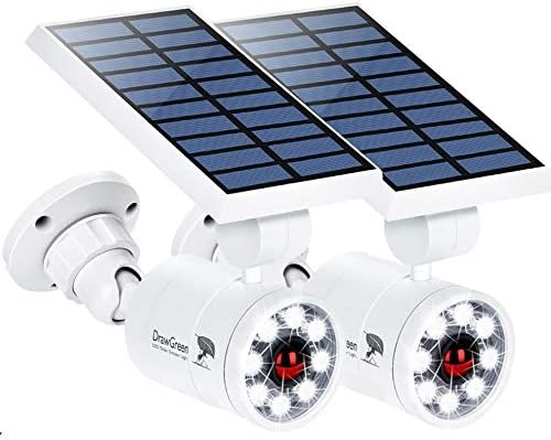 Solar Motion Sensor Light Outdoor of 2, Motion Sensor Solar Lights Aluminum by DrawGreen